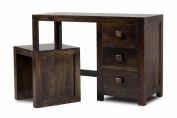 Dakota Dark Mango Dressing Table With Stool