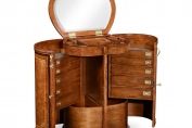 Burl & mother of pearl inlaid metamorphic dressing table