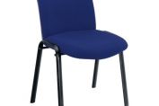 Café Conference Stacking Chair Black Frame Pavilion Royal Blue