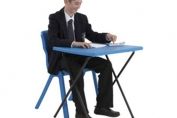 Titan Polypropylene Folding Exam Desk Blue