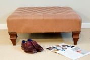 LEATHER BUTTON STOOL