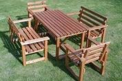 Garden dining set in teak finish