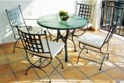 Castrum Four-Seater Setwith Round Fused Glass Table