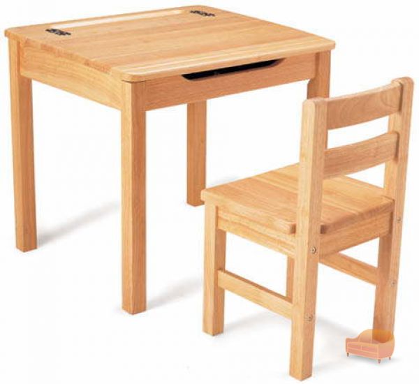 wooden childrens desk and chair