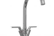 Astini Eton Chrome Twin Lever Kitchen Sink Mixer Tap AK241