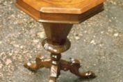 Inlaid Walnut Pedestal Sewing Table