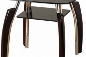 Elena Clear and Black Glass Lamp Table