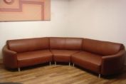 Brown leather sofa