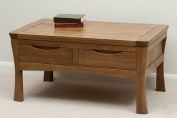 Saki Rustic Solid Oak 4 Drawer Coffee Table