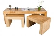 Dakota Long John Coffee Table with 2 Stools