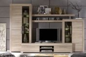 Boom living room set in oak with led lights