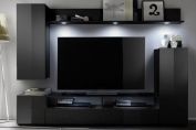 Dos living room furniture set 4 in black high gloss