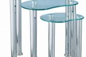 Cara Clear Glass / Silver Nest of Tables