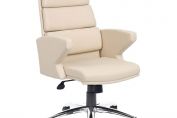 Milot Leather Faced Chair, Cream
