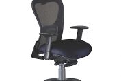 Strata Mesh Task Chair Black Mesh Back Black Fabric Seat Height Adjustable Arms