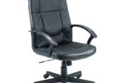 Jemini Thames Leather Look Executive Chair with Arms Black