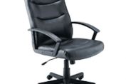 Jemini Hudson Leather Look Executive Chair with Arms Black