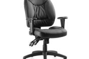 Galaxy Task Operator Chair Black Bonded Leather With Arms Ref OP000068