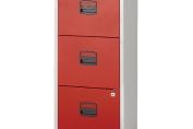 Bisley A4 Homefiler 3 Drawer Grey Red