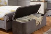 Ellis Dark Grey Velvet Finish Storage Chest