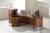 Curved Reception Counter in Walnut