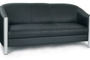 Top quality Italian leather faced 3 seater tub sofa