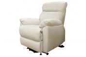 Buckingham White Leather Power Riser Recliner