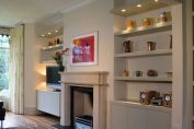 Shelves and cupboards for a long room