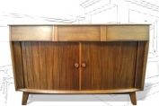 1950's Pratts of Bradford Tambour Sideboard