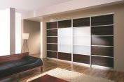 White brown sliding doors system