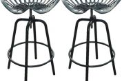 Pair of Industrial Tractor Bar Stools