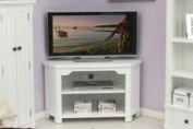 Hampton White Corner TV cabinet Painted New England Furniture by Baumhaus