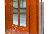 Rosewood Wardrobe with mirror doors and drawers - French style