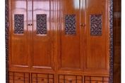 Rosewood Double Wardrobe with Six Drawer Base