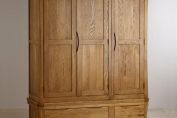 Saki Solid Oak Triple Wardrobe