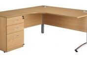 RADIAL WORKSTATION AND DESK HIGH PEDESTAL