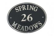 Oval Aluminium House Sign - Polished Finish (WPA2)