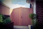 Lymm Design Meranti Hardwood Gate with light oak finish
