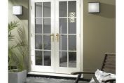 TRUFOLD External Pre-finished White 8 Light French Patio Door Set