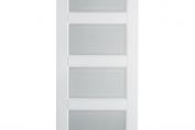 LPD Internal Solid White Primed Contemporary 4 Panel Door with Frosted Glass LPD Internal Solid White Primed Contemporary 4 Pan