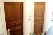Mahogany doors hand-polished to match furniture
