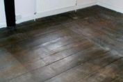 An antique oak floor lovingly restored by hand