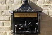 BLACK Vintage Style Cast Aluminium Letter Box Mail Box Wall Mounted