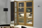 TRUFOLD 35 Internal Oak 4 Light 133mm Frame Slimline Room Divider Set
