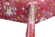 Jolly Santa Red Christmas Vinyl Table Cover